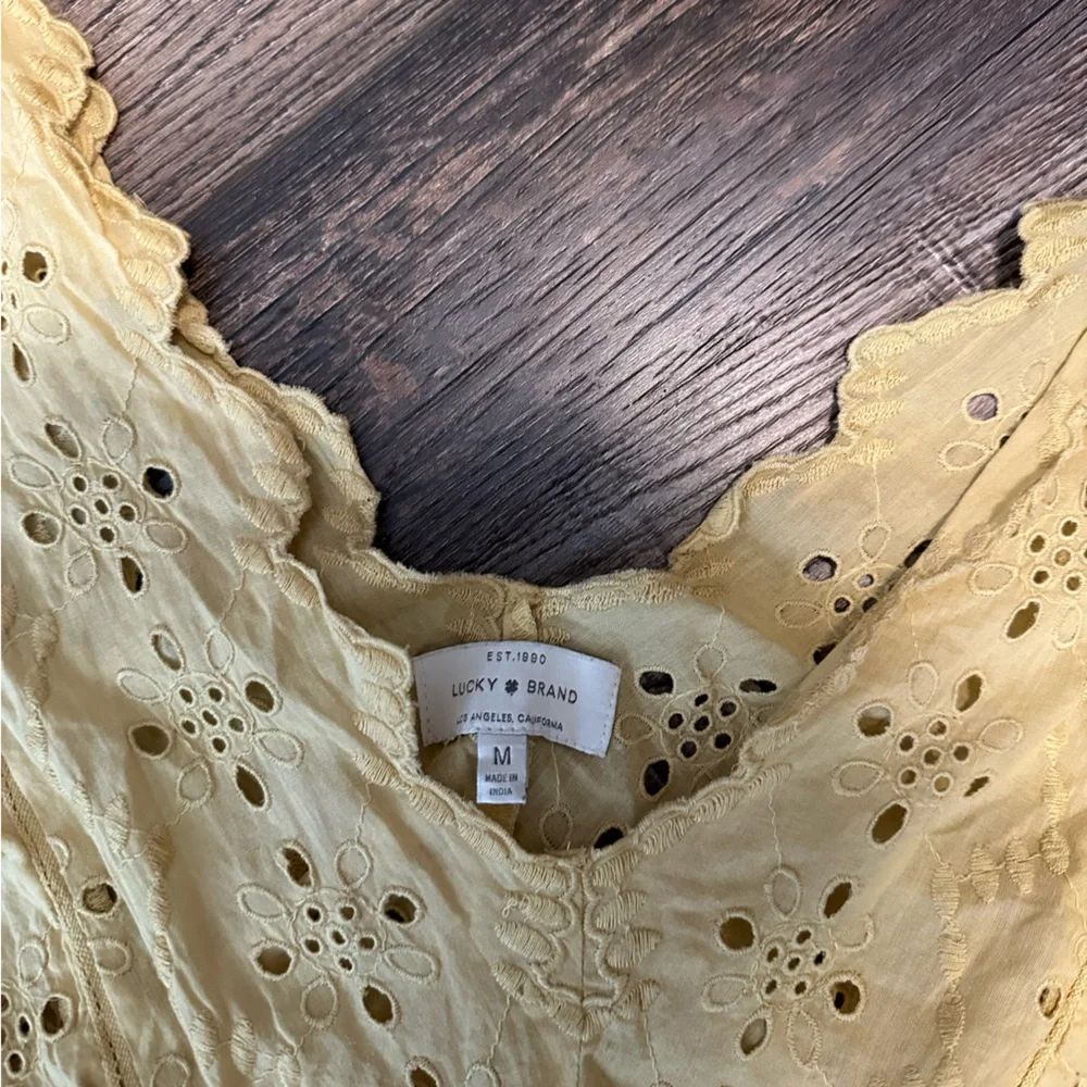 Lucky Brand Yellow Ruffled Blouse - Picture 2 of 3